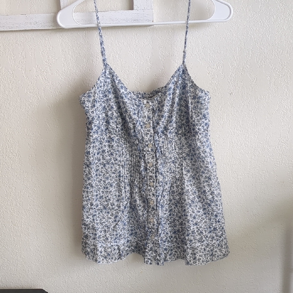 Floral Blue Spaghetti Strap Top